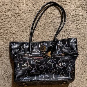 Dooney and Bourke Black Iridescent Disney World 50th Anniversary Edition Tote